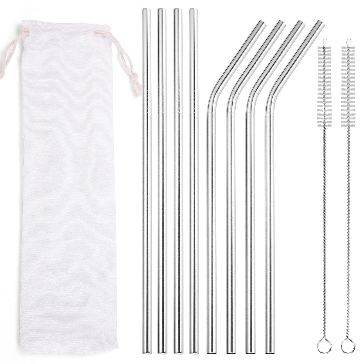 Colorful Stainless Steel Drinking Straws – Reusable Metal Straws with Brush