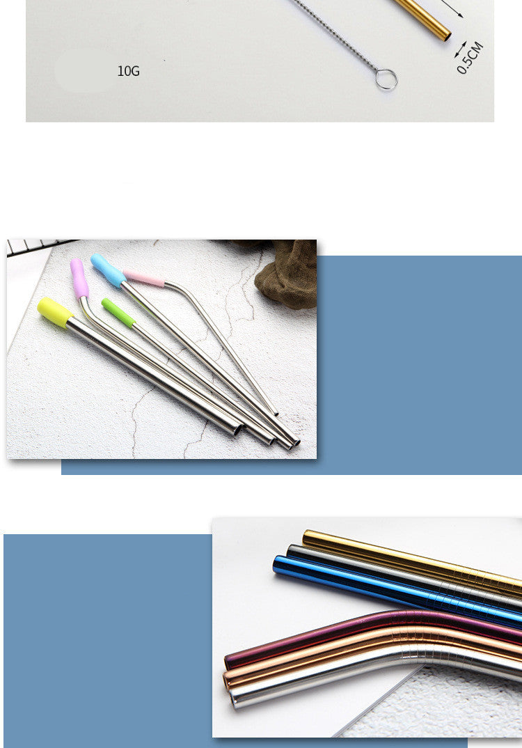 Colorful Stainless Steel Drinking Straws – Reusable Metal Straws with Brush