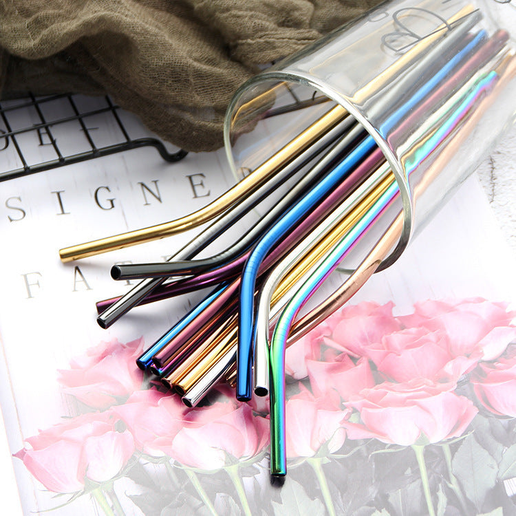 Colorful Stainless Steel Drinking Straws – Reusable Metal Straws with Brush