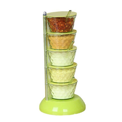 Rotatable Multi-Layer Spice Jar Organizer – Kitchen Seasoning Box