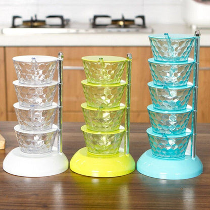 Rotatable Multi-Layer Spice Jar Organizer – Kitchen Seasoning Box