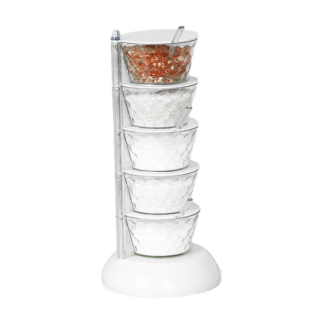 Rotatable Multi-Layer Spice Jar Organizer – Kitchen Seasoning Box