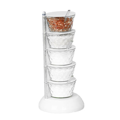Rotatable Multi-Layer Spice Jar Organizer – Kitchen Seasoning Box