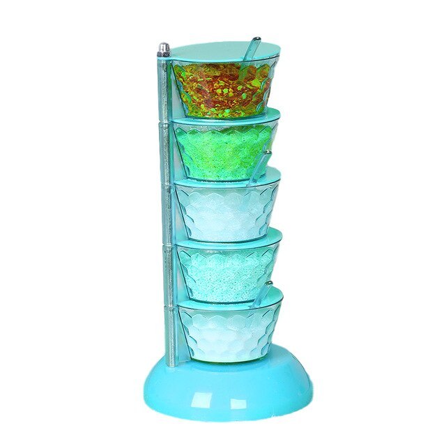 Rotatable Multi-Layer Spice Jar Organizer – Kitchen Seasoning Box