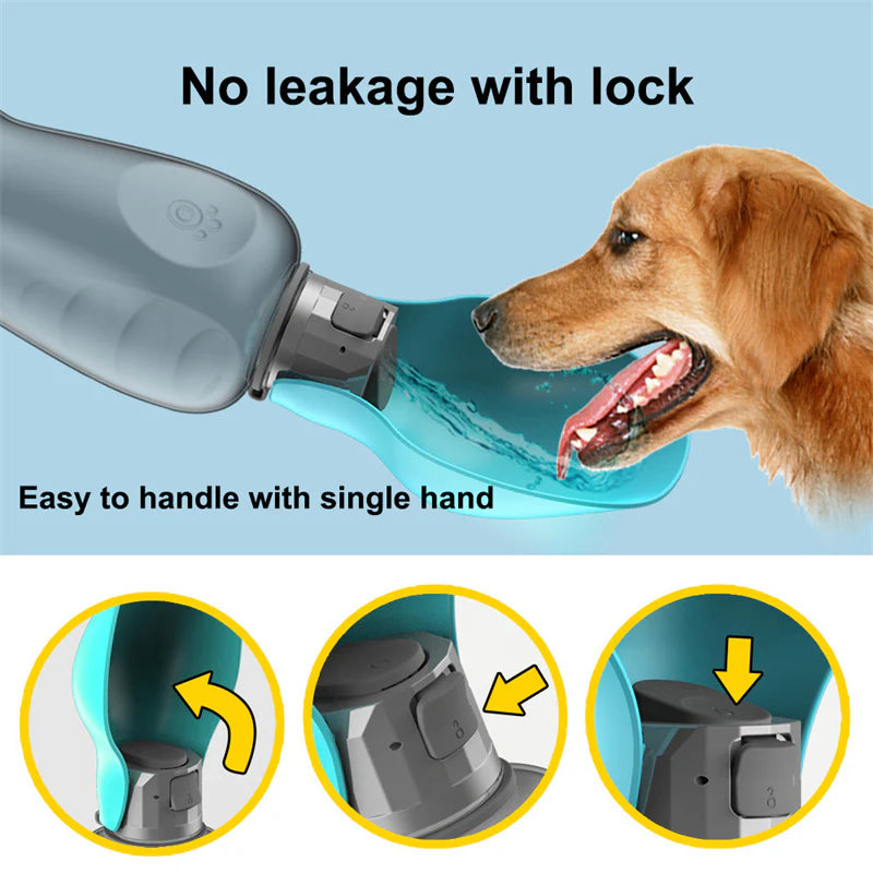 800ml Portable Dog Water Bottle – Leakproof Foldable Pet Bowl
