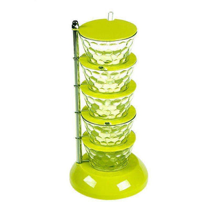 Rotatable Multi-Layer Spice Jar Organizer – Kitchen Seasoning Box