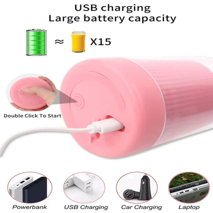 Portable USB Rechargeable Mini Blender – Handheld Fruit & Smoothie Maker