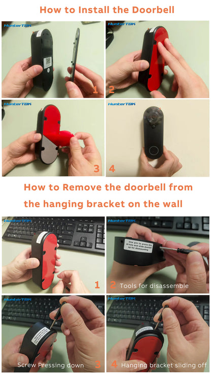 1080P WiFi Smart Video Doorbell with Night Vision & Motion Detect