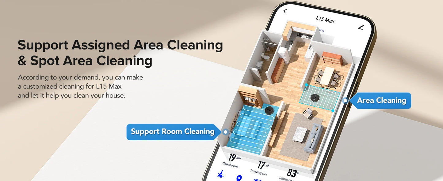 Lubluelu L15 Max 3-in-1 Robot Vacuum & Mop with 5500Pa Suction & Smart Mapping