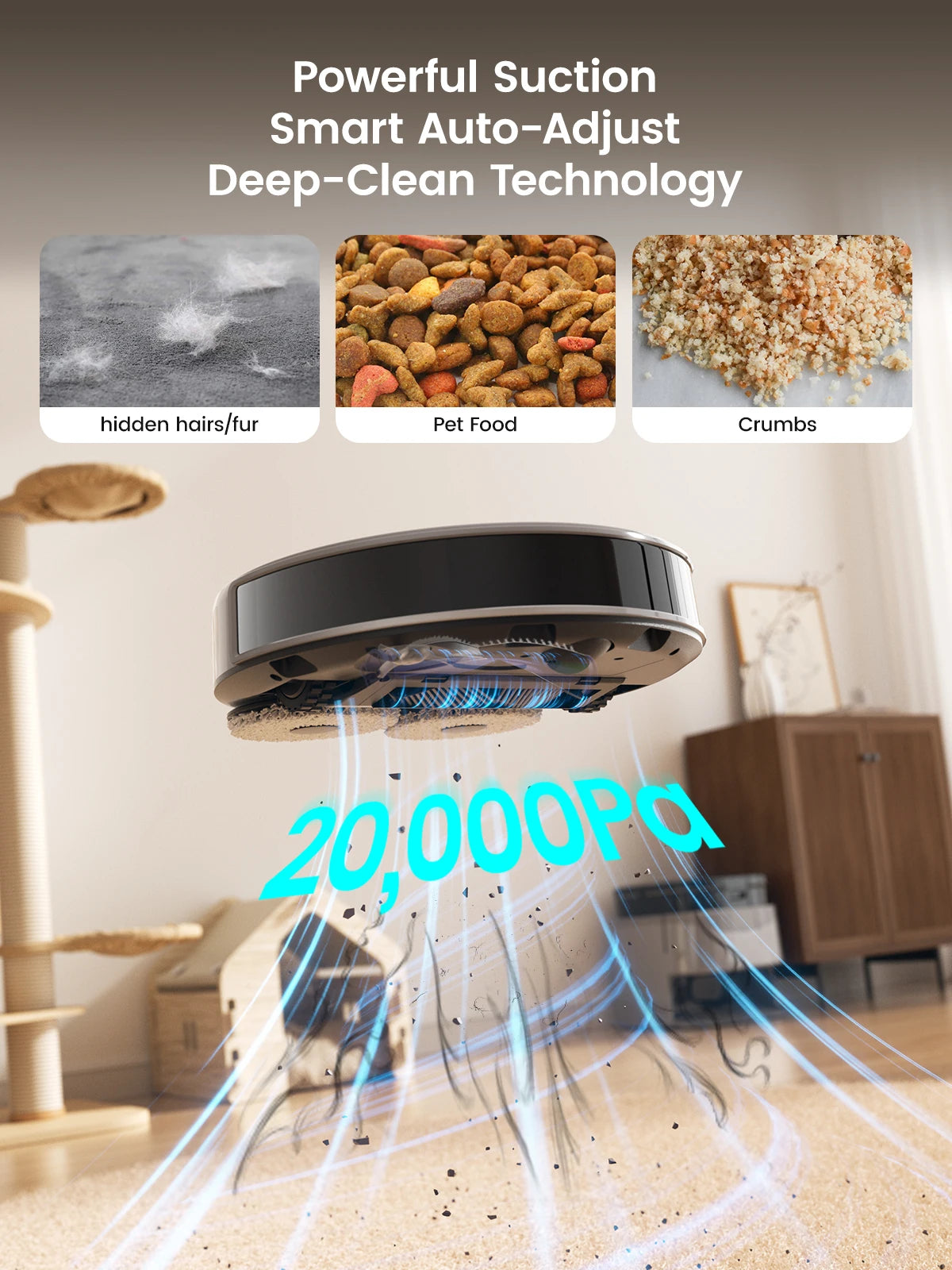 Lefant M3 Max Smart Robot Vacuum – 20000Pa LiDAR Cleaning for Pet Hair & Dust