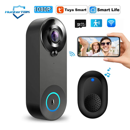 1080P WiFi Smart Video Doorbell with Night Vision & Motion Detect