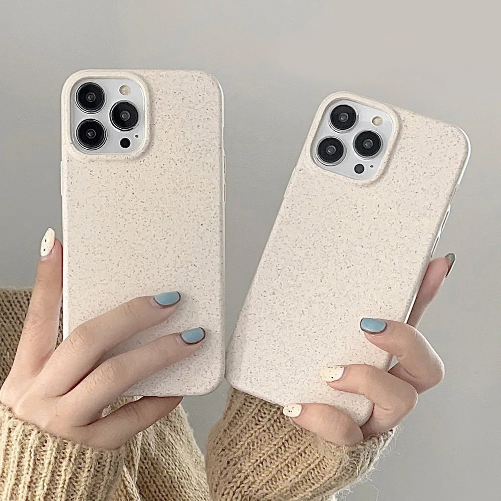 Biodegradable Wheat Straw iPhone Case – Eco Shockproof Cover