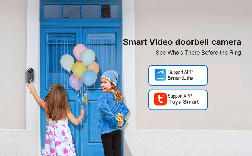 1080P WiFi Smart Video Doorbell with Night Vision & Motion Detect