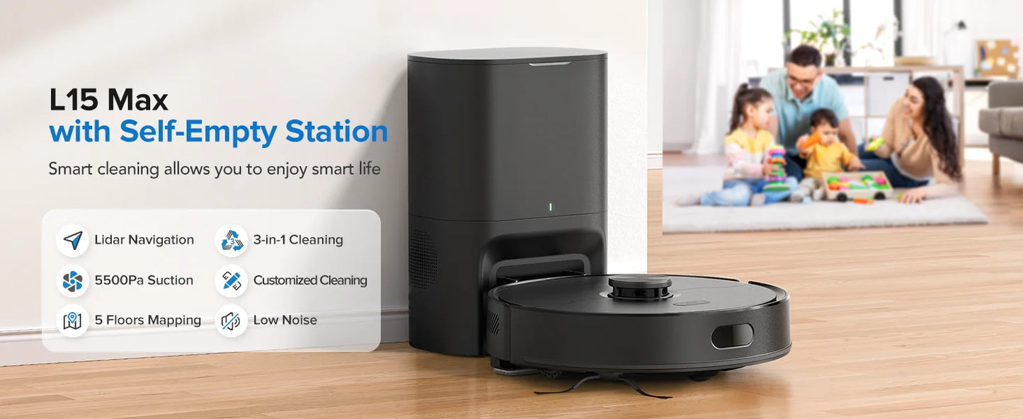 Lubluelu L15 Max 3-in-1 Robot Vacuum & Mop with 5500Pa Suction & Smart Mapping