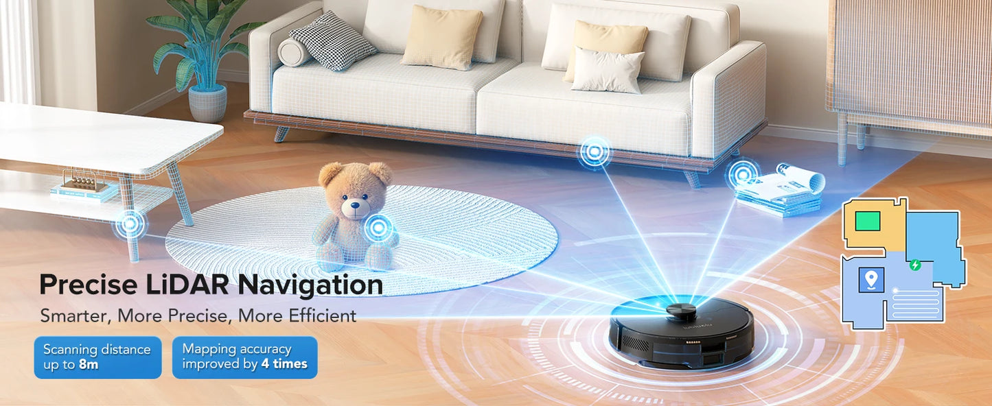 Lubluelu L15 Max 3-in-1 Robot Vacuum & Mop with 5500Pa Suction & Smart Mapping