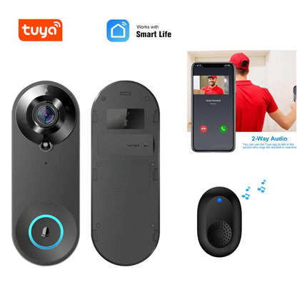 1080P WiFi Smart Video Doorbell with Night Vision & Motion Detect