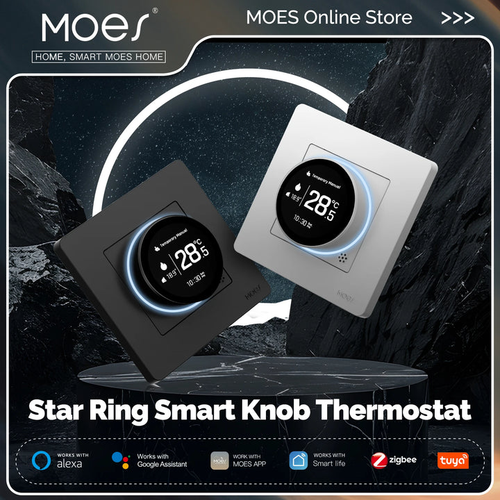 MOES Tuya ZigBee Smart Knob Thermostat – Compatible with Alexa & Google