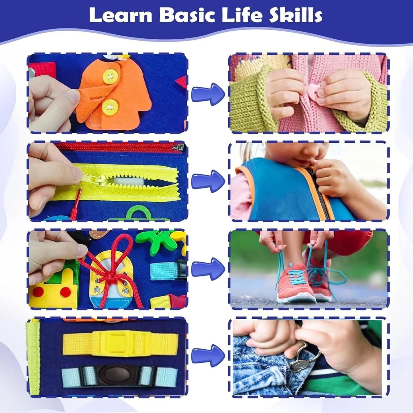 Montessori Toddler Busy Board – Educational Sensory Toy