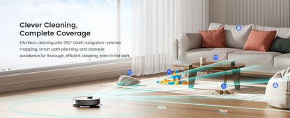 Lefant M3 Max Smart Robot Vacuum – 20000Pa LiDAR Cleaning for Pet Hair & Dust