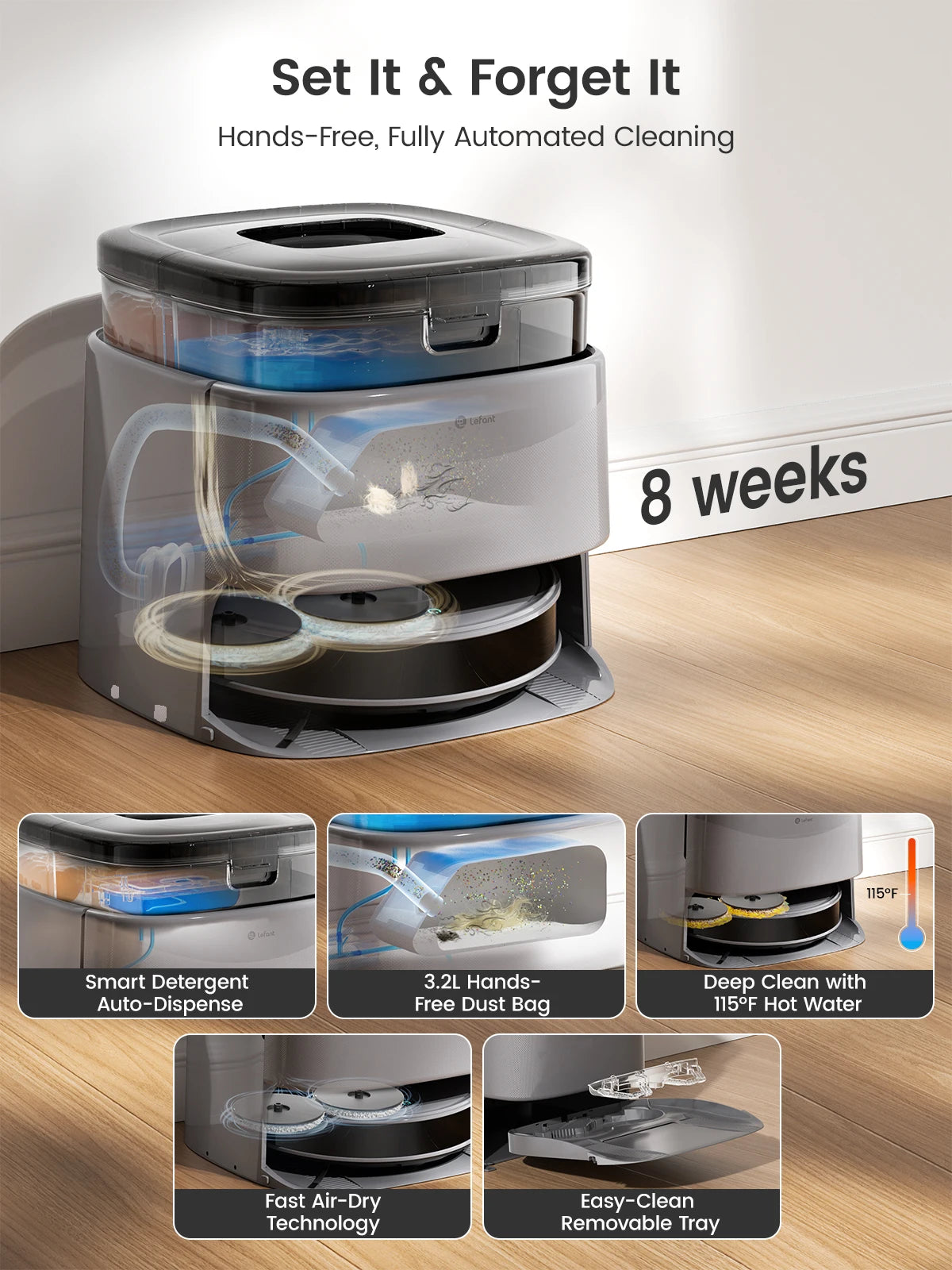 Lefant M3 Max Smart Robot Vacuum – 20000Pa LiDAR Cleaning for Pet Hair & Dust