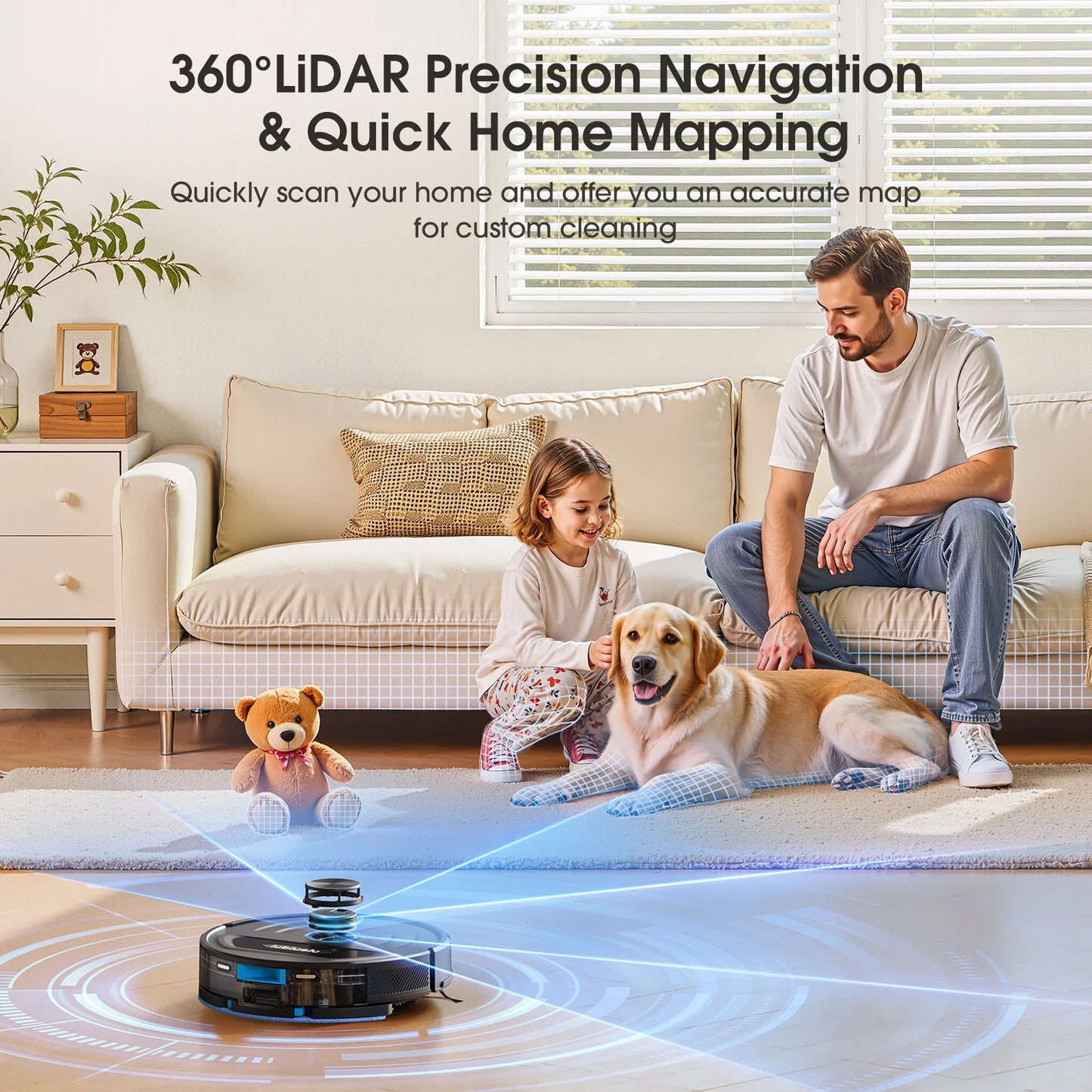Lubluelu L20 Max Robot Vacuum & Mop – Smart LiDAR, Auto Mop Lift, 6000Pa Power