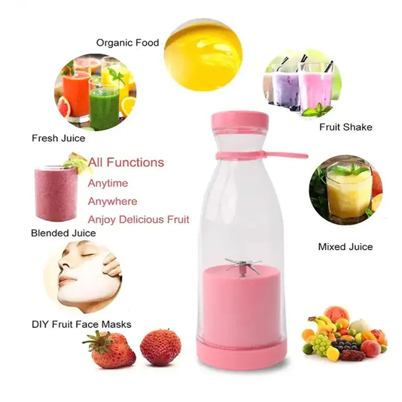 Portable USB Rechargeable Mini Blender – Handheld Fruit & Smoothie Maker