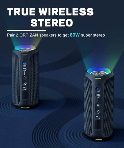 Ortizan X8 Pro 40W Portable Bluetooth Speaker | Waterproof & RGB Lights