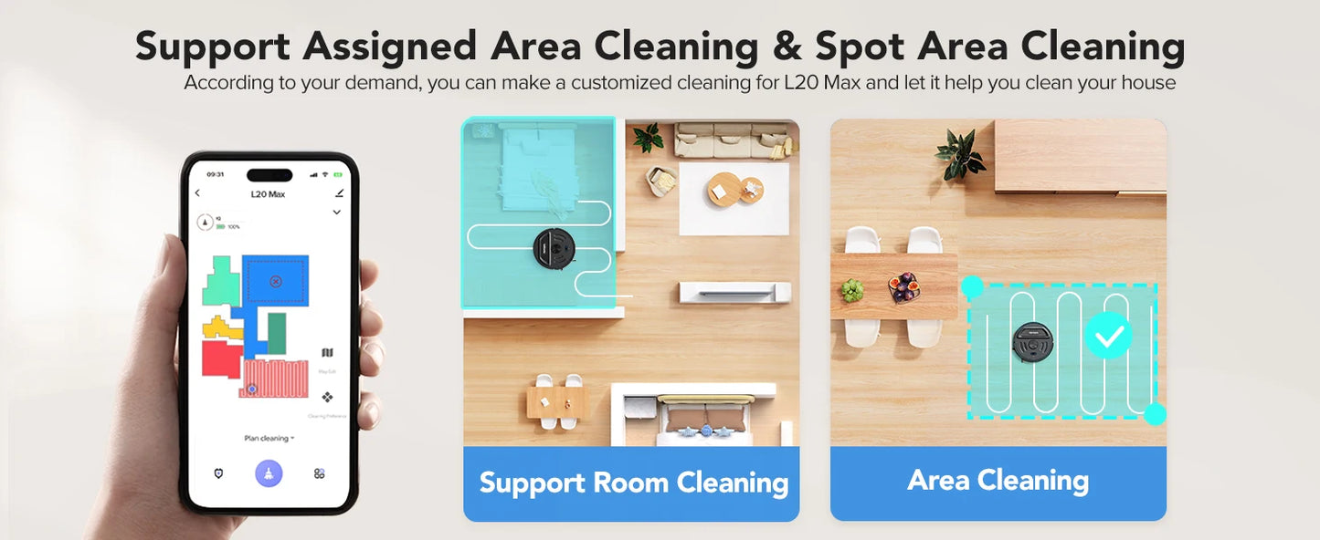 Lubluelu L20 Max Robot Vacuum & Mop – Smart LiDAR, Auto Mop Lift, 6000Pa Power