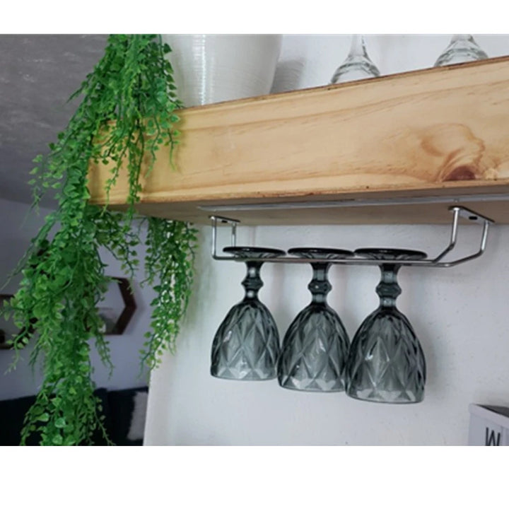 Under-Cabinet Stainless Steel Wine Glass Holder