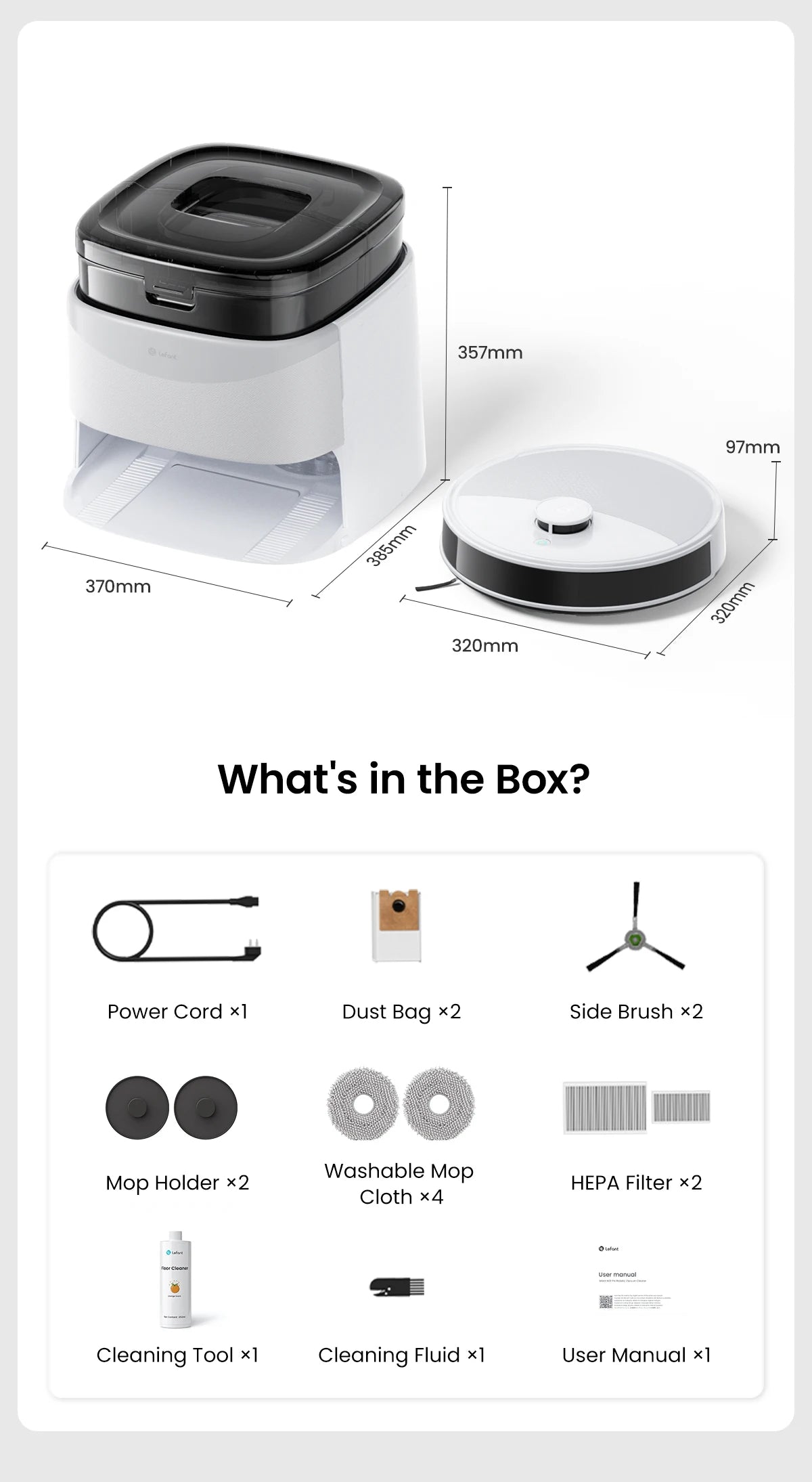 Lefant M3L Smart Robot Vacuum & Mop – 12000Pa Laser Mapping with Auto Wash & Dry Station