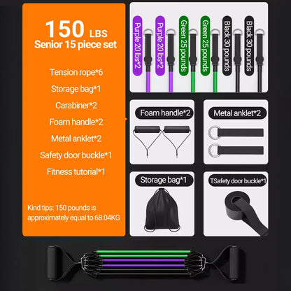 Resistance Bands Set 10-14PCS for Fitness & Muscle Training