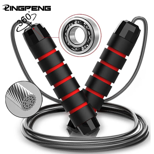 Adjustable Speed Jump Rope with Ball Bearings & Foam Handles
