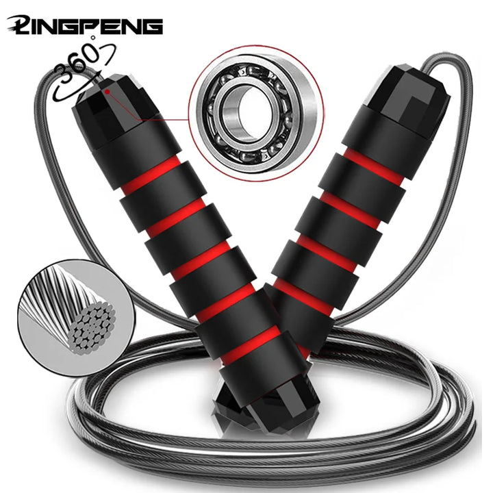 Adjustable Speed Jump Rope with Ball Bearings & Foam Handles