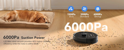 Lubluelu L20 Max Robot Vacuum & Mop – Smart LiDAR, Auto Mop Lift, 6000Pa Power