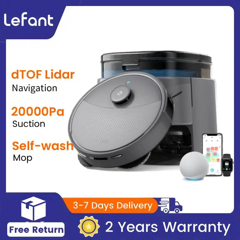 Lefant M3 Max Smart Robot Vacuum – 20000Pa LiDAR Cleaning for Pet Hair & Dust