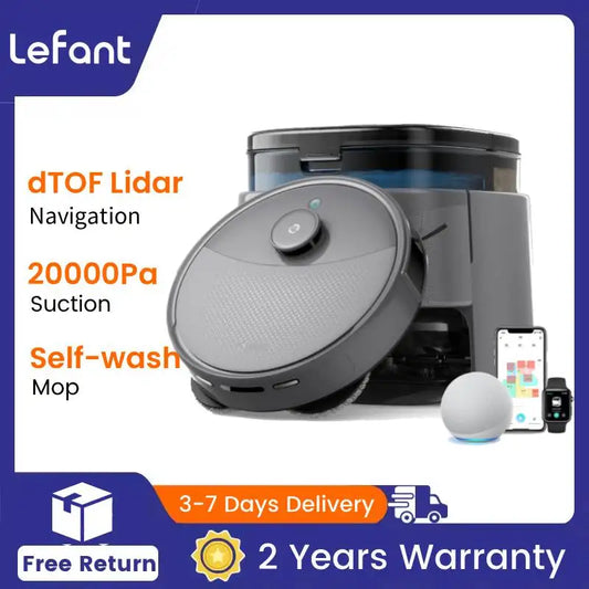 Lefant M3 Max Smart Robot Vacuum – 20000Pa LiDAR Cleaning for Pet Hair & Dust