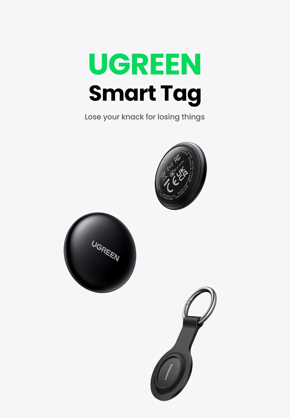 UGREEN SmartTrack Link Bluetooth GPS Tracker for Keys & Luggage