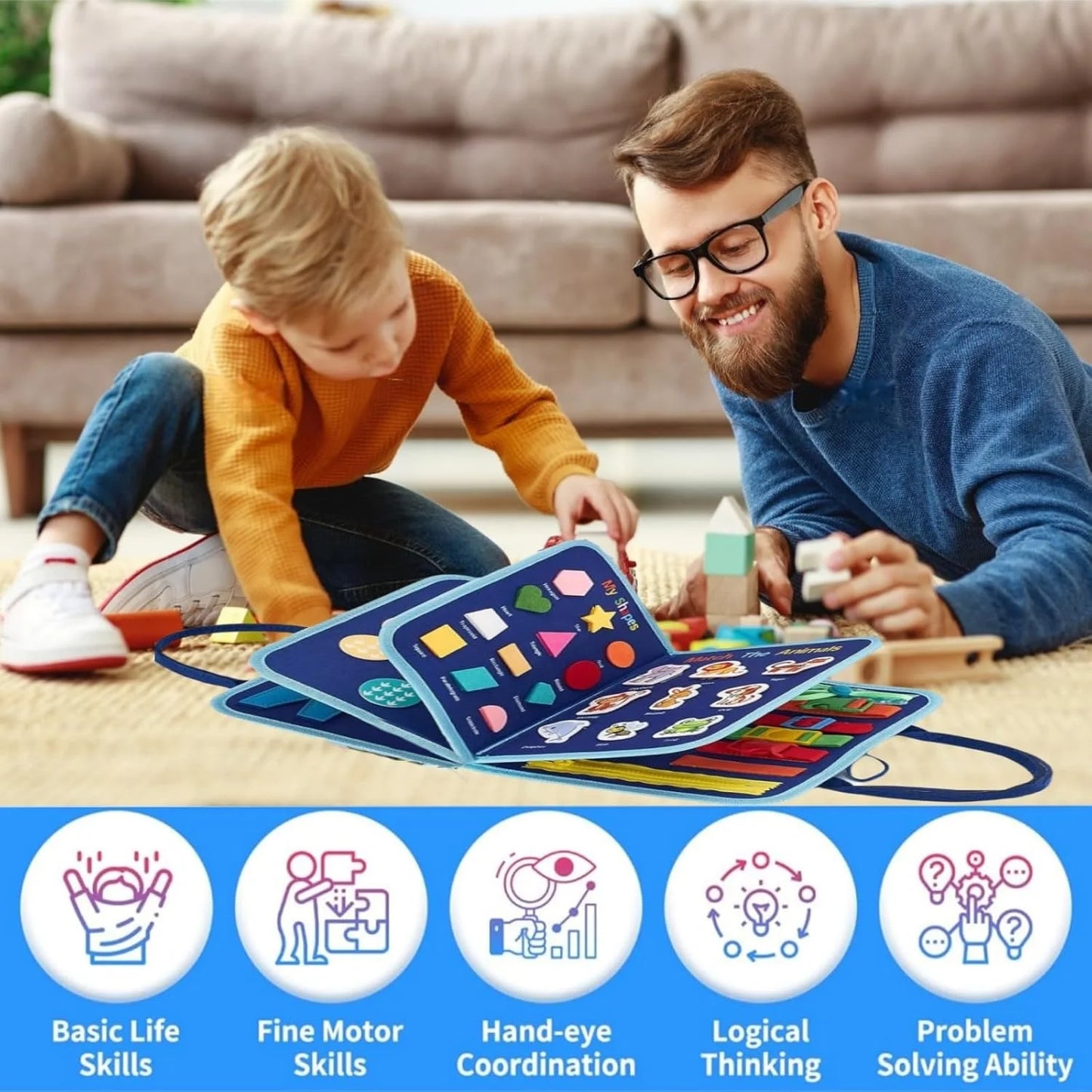 Montessori Toddler Busy Board – Educational Sensory Toy