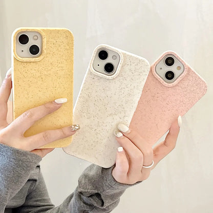 Biodegradable Wheat Straw iPhone Case – Eco Shockproof Cover