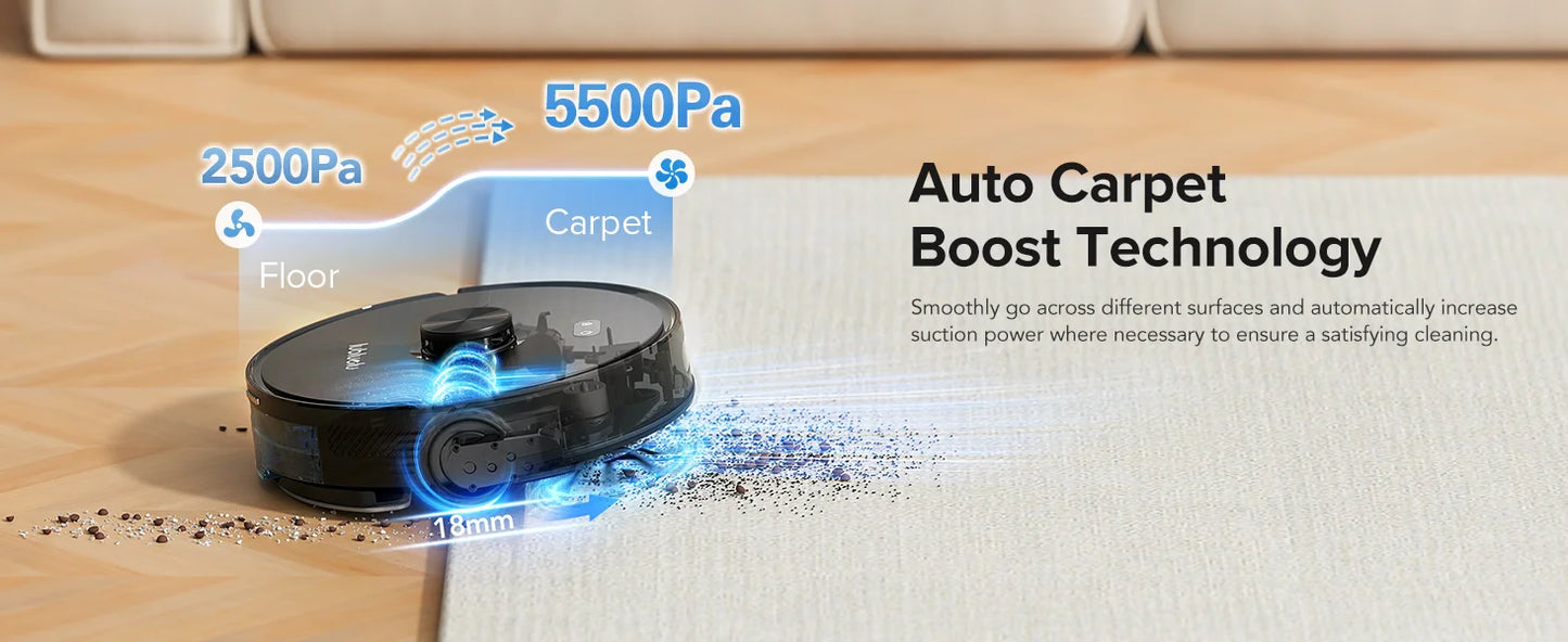 Lubluelu L15 Max 3-in-1 Robot Vacuum & Mop with 5500Pa Suction & Smart Mapping