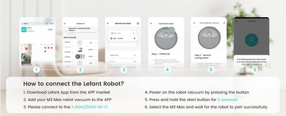 Lefant M3 Max Smart Robot Vacuum – 20000Pa LiDAR Cleaning for Pet Hair & Dust