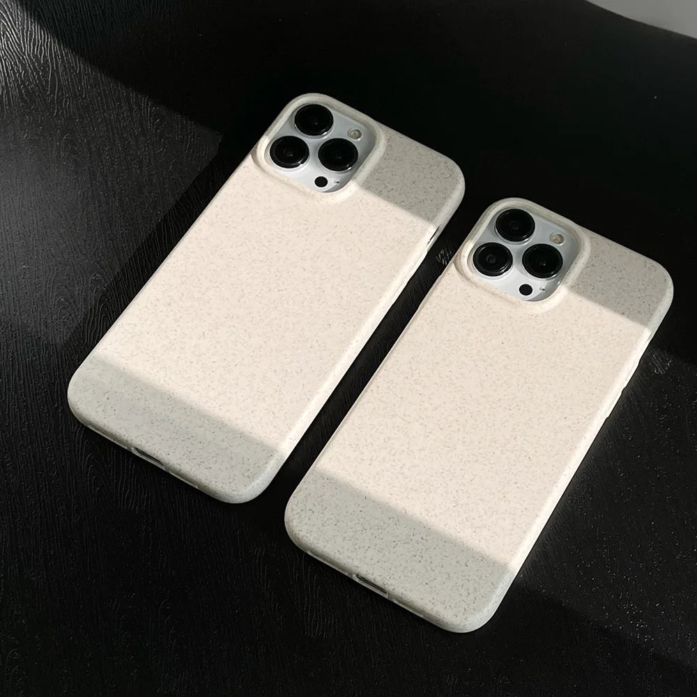 Biodegradable Wheat Straw iPhone Case – Eco Shockproof Cover