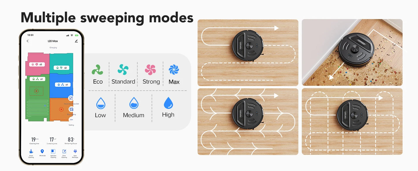 Lubluelu L20 Max Robot Vacuum & Mop – Smart LiDAR, Auto Mop Lift, 6000Pa Power