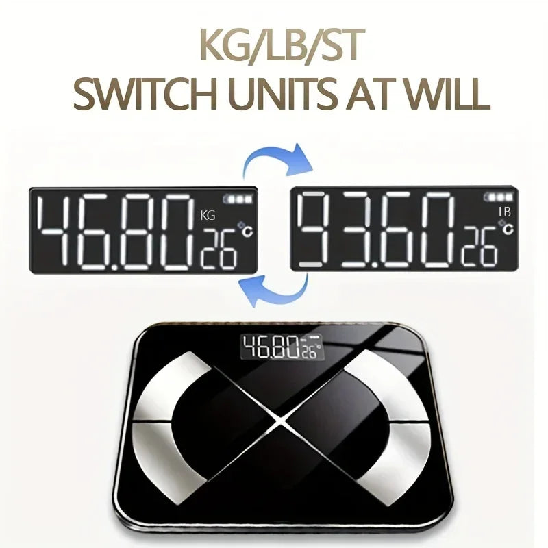 Smart Body Fat Scale with HD Display & Health Data Analysis