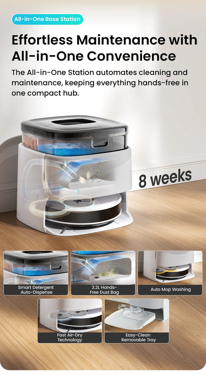 Lefant M3L Smart Robot Vacuum & Mop – 12000Pa Laser Mapping with Auto Wash & Dry Station