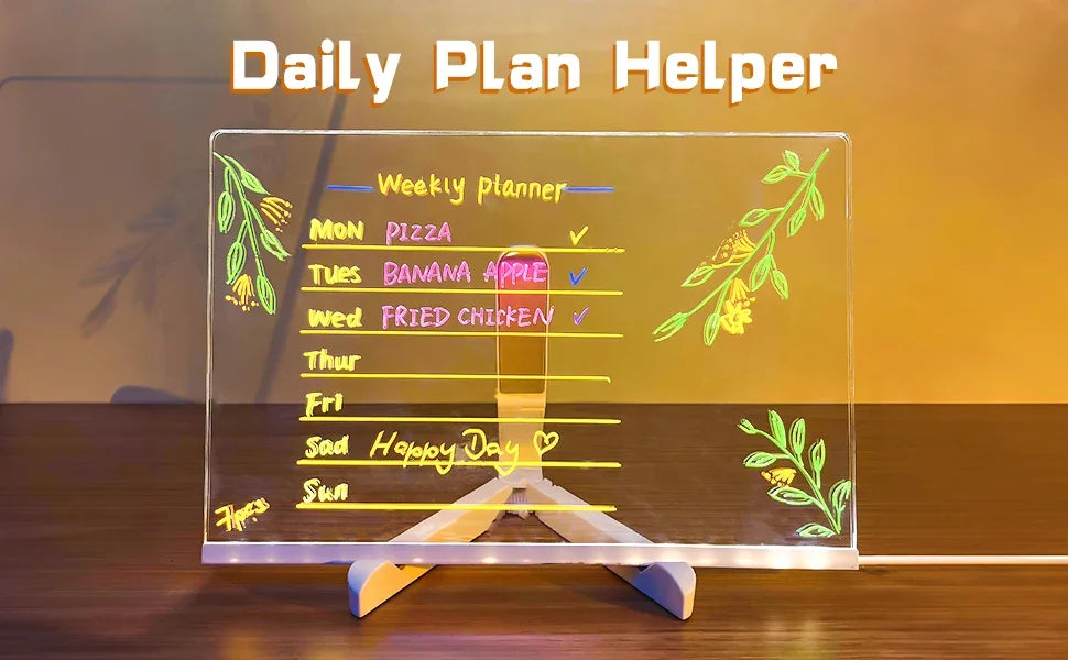 LED Glow Drawing Board with Markers & Stand – Kids DIY Toy