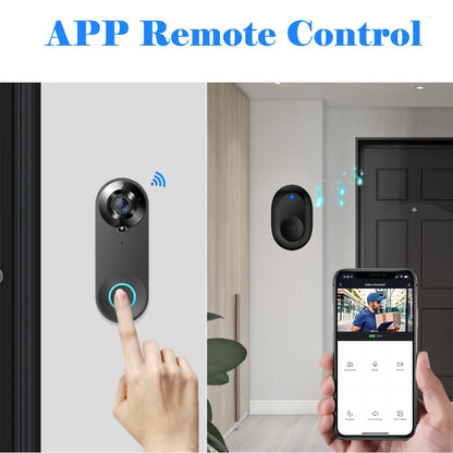 1080P WiFi Smart Video Doorbell with Night Vision & Motion Detect