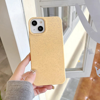 Biodegradable Wheat Straw iPhone Case – Eco Shockproof Cover