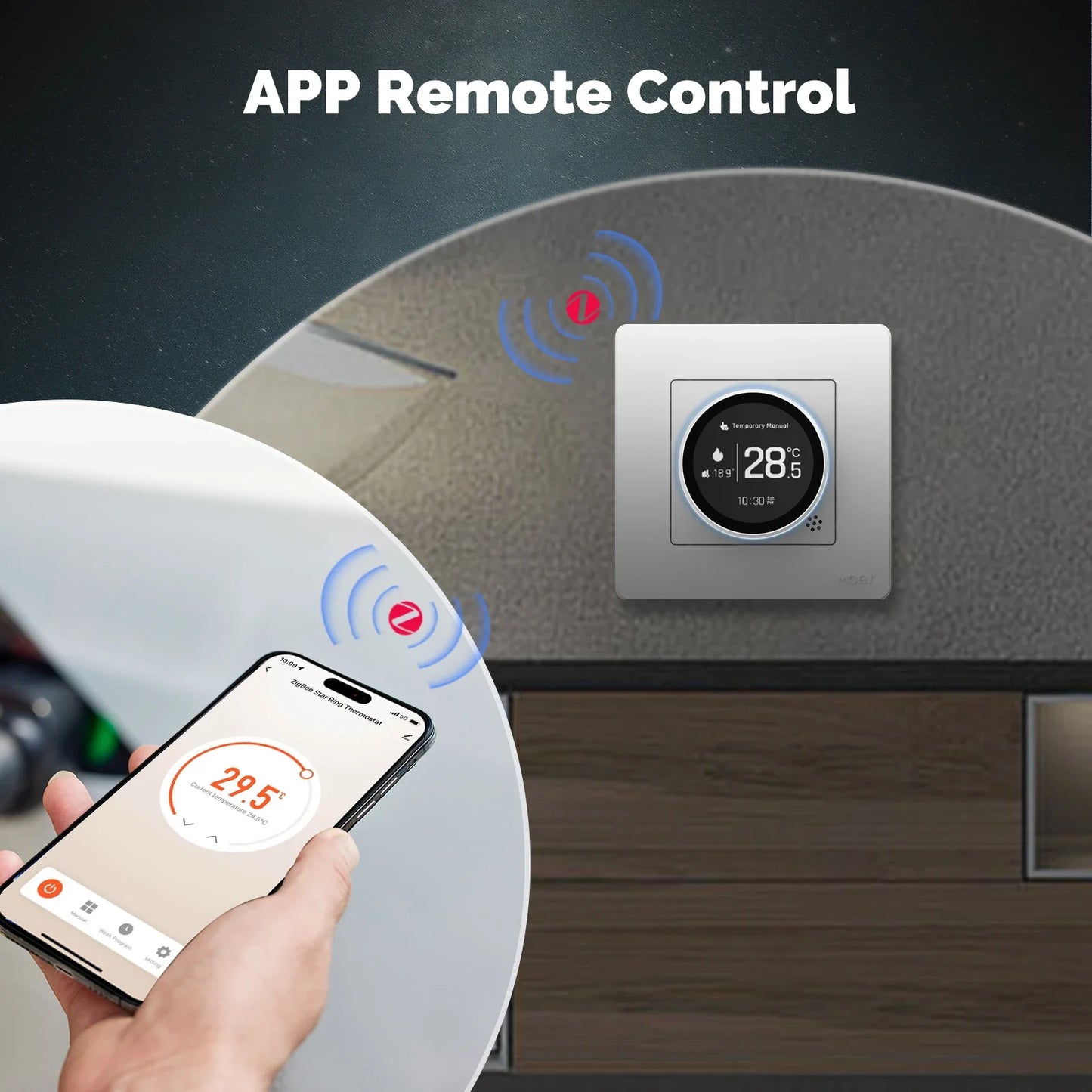 MOES Tuya ZigBee Smart Knob Thermostat – Compatible with Alexa & Google