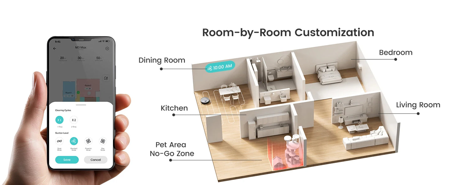 Lefant M3 Max Smart Robot Vacuum – 20000Pa LiDAR Cleaning for Pet Hair & Dust